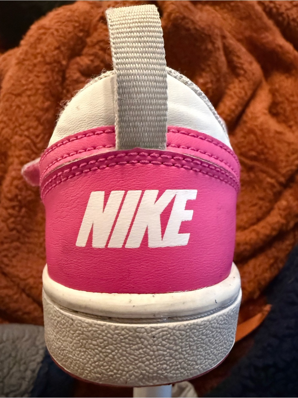 Nike Court Borough Low Sneakers kids size 3Y white/ laser fuchsia pink - Picture 8 of 10